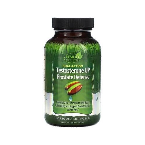 Irwin Naturals, Testostérone Up Défense De La Prostate, Double Action, 60 Gels Souples Liquides 