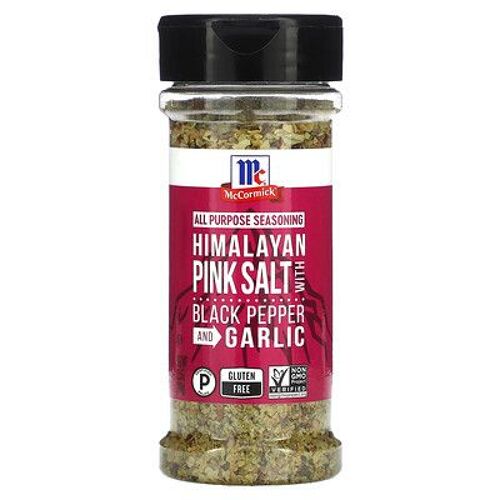 Mccormick, Assaisonnement Tout Usage, Sel Rose De L'himalaya, Poivre Noir Et Ail, 184 G