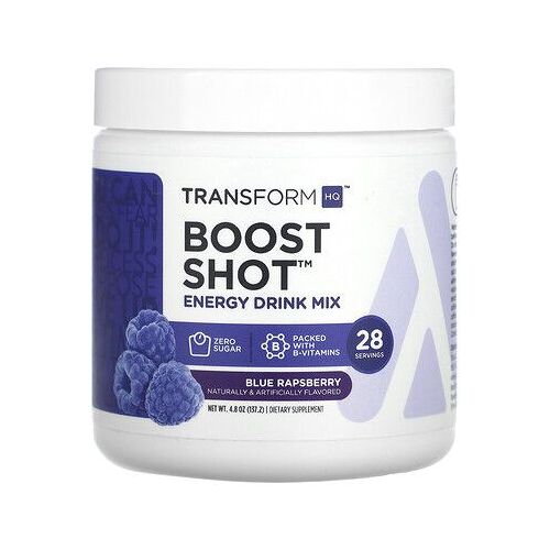 Transformhq, Boost Shot, Mélange Pour Boisson Énergisante, Framboise Bleue, 137,2 G