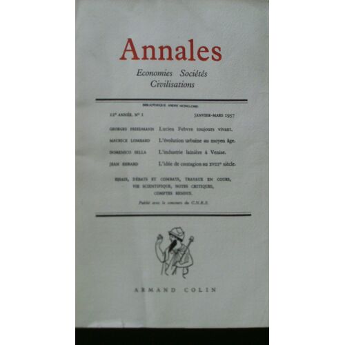 Annales 1957 Economies, Sociétés, Civilisations - Janvier-Mars° N 1