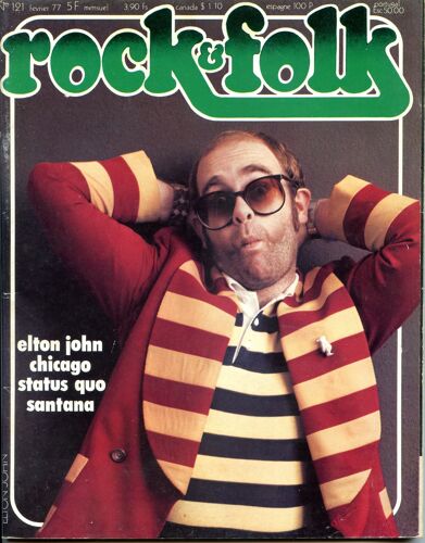 Rock & Folk 121 Fevrier 1977 Cover Elton John Chicago Status Quo Santana