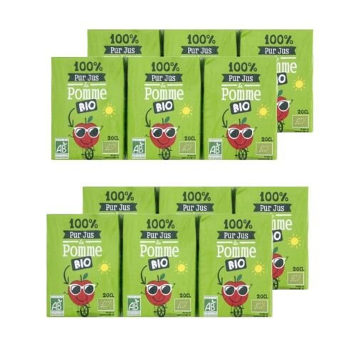 Lot 2x Pur Jus De Pomme Bio - 200ml X 6 Briquettes