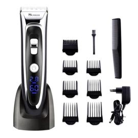 Tondeuse Cheveux Professionnelle Tondeuse Barbe Electrique Avec Ecran Lcd Sans Fil Rechargeable Avec 7 Sabots Pour Enfants Adultes P