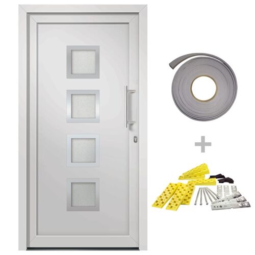 Porte d'entrée principale Blanc 98x208 cm