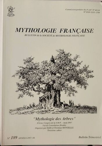Mythologie Française, Bulletin De La Société De Mythologie Française N°189 Années 1997-98 : "Mythologie Des Arbres"