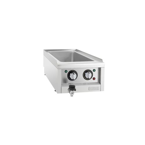 Bain-marie inox électrique 1 x GN 1/1, avec robinet de vidange, à poser, 1500 W, 220 V - MONO