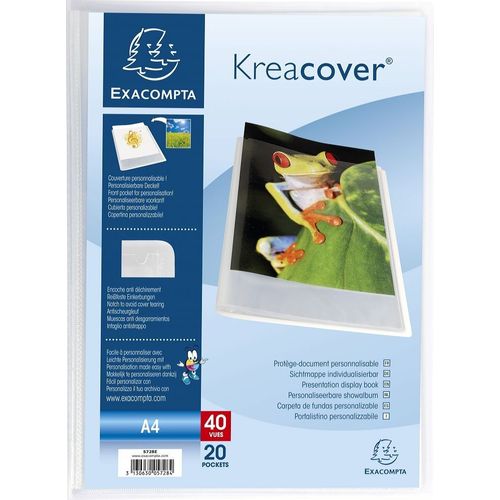 Porte Vues Prolypropylène Semi Rigide Krea Cover Chromaline 40 Vues - A4 Bleu Transparent