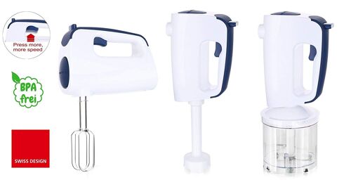 Batteur EMERIO HMS-113257.2 300 W blanc, bleu