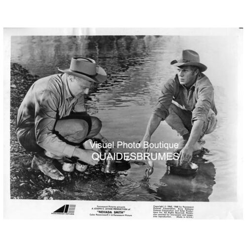 Nevada Smith : Photo Argentique D'exploitation Américaine Cinématographique - Format: 20,5x25,5 Cm - De Henry Hathaway Avec Steve Mcqueen, Karl Malden, Brian Keith, Arthur Kennedy, Ref Vallone - 1974