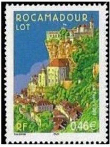 France 2002, Très Beau Timbre Neuf** Luxe Yvert 3492, Rocamadour Dans Le Lot.