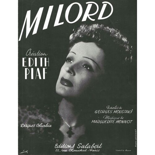 Superbe Partition Edith Piaf Milord / Georges Moustaki