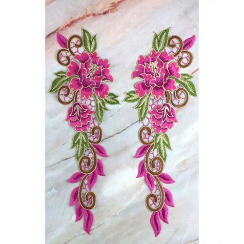 Applique De Fleurs En Polyester, 1 Paire, Bricolage Élégant, Couture Sur Patch Ornement