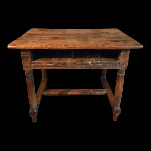 Table De Travail Rustique Antique Avec Rangement Petite Table Manger Ou Lot De Cuisine Marron