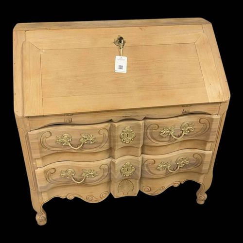 Secrtaire Louis Xv En Bois Brut Marron