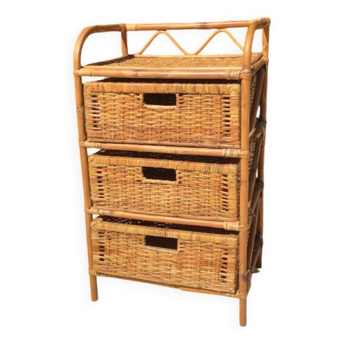 Commode Rotin Marron