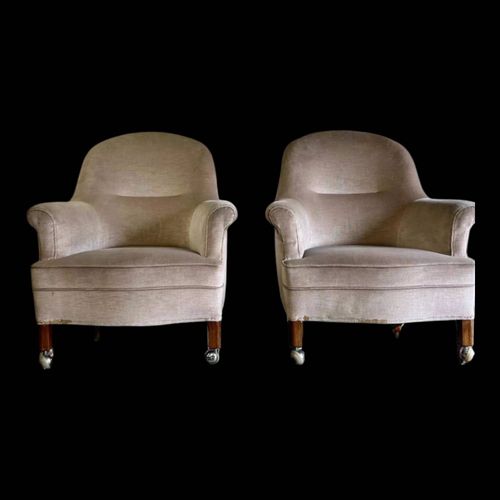 Set De 2 Fauteuils Vintage Cru Fauteuils Fauteuils Club Beige