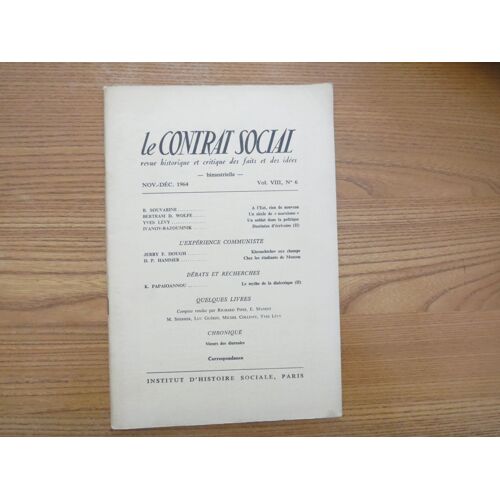 Le Contrat Social N° 6