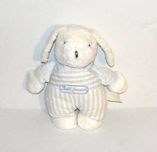 Doudou Lapin Bébé Jacadi Vintage Corps En Tissus Rayé Peluche Lapin 24 Cm