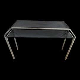Console Chrome Et Verre Fum 70s Gris