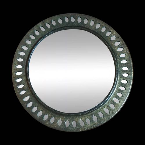 Miroir oriental en laiton dore