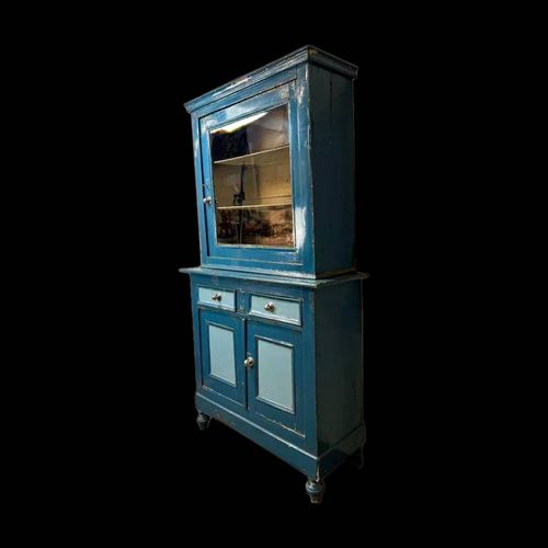 Armoire Vitrine Bleue Brocante Bleu