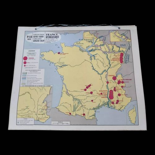 Carte scolaire vintage multicolore