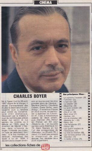 Fiche Tele Poche Cinema "Charles Boyer "