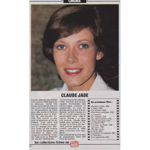 Fiche Tele Poche Cinema "Claude Jade "