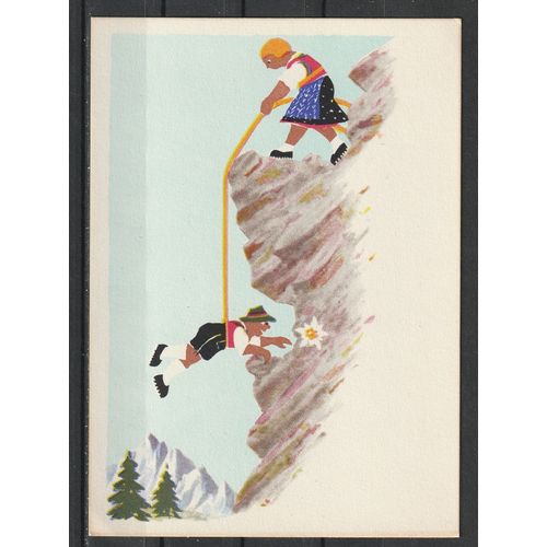 Carte Postale Rico Quandest Années 50, Autriche Tyrol Non Écrite. Cueillette De L'edelweiss N° 37
