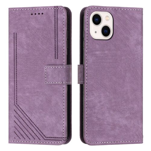 Coque Pour Iphone 13,Étui En Cuir Pu Portefeuille Case Pour Iphone 13,Antichoc Rabat Housse De Protection Pour Iphone 13,Violet