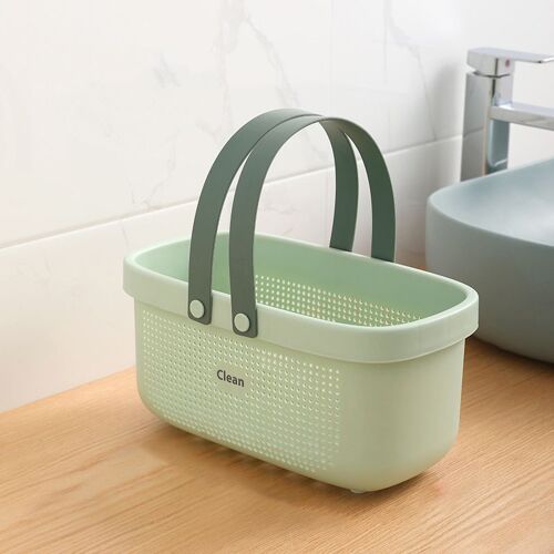 Mir de rangement portable en plastique, panier de vidange de bain en rotin, boîte de rangement pour collation, lavage cosmétique, S, L