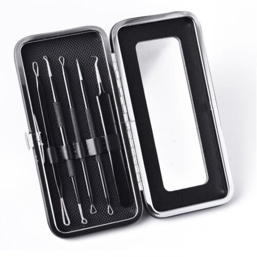 Kit D'outils D'aiguille Pour Éliminer Les Points Noirs, Paquet De 5 Le Noir