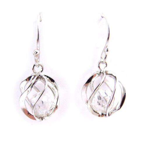 Boucles Argent "Alchimie" Blanc