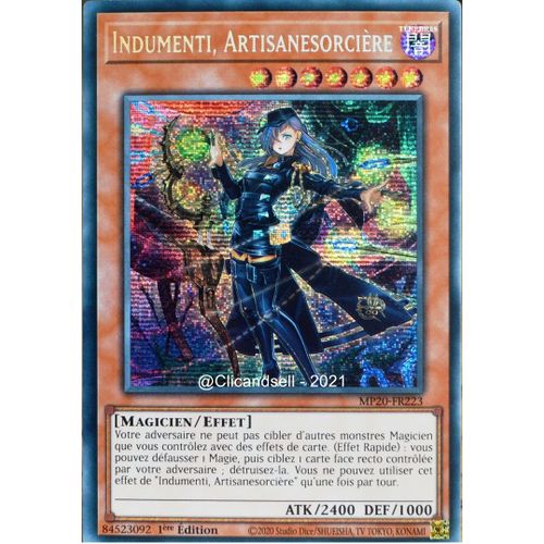 Carte Yu-Gi-Oh Mp20-Fr223 Indumenti, Artisanesorcière Prismatic Secret Rare Neuf Fr