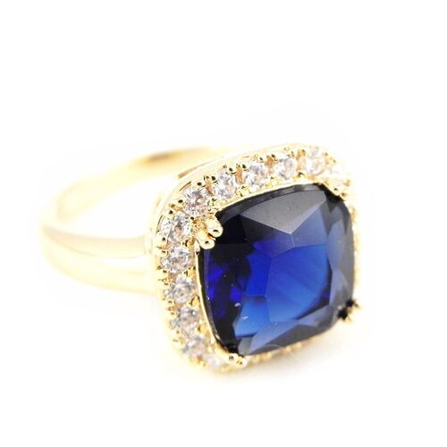 Bague Plaqué Or "Victoria" Saphir