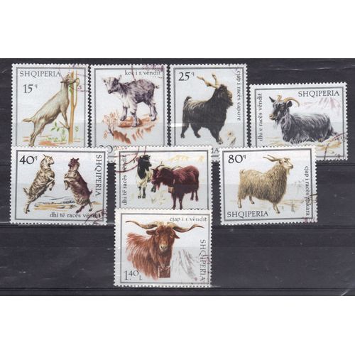 Albanie 1968 : Caprins - Série Entière De 8 Timbres Oblitérés