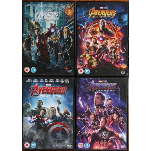 Avengers Complete Dvd Collection 1. Avengers Assemble 2. Age Of Ultron 3. Infinity War 4. Endgame