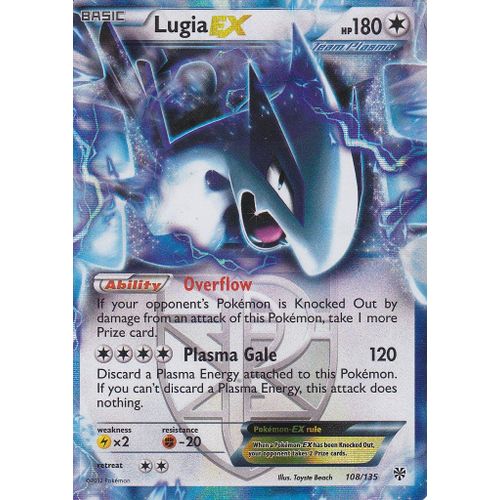 Carte Pokemon - Lugia Ex - 108/135 - Tempete Plasma -