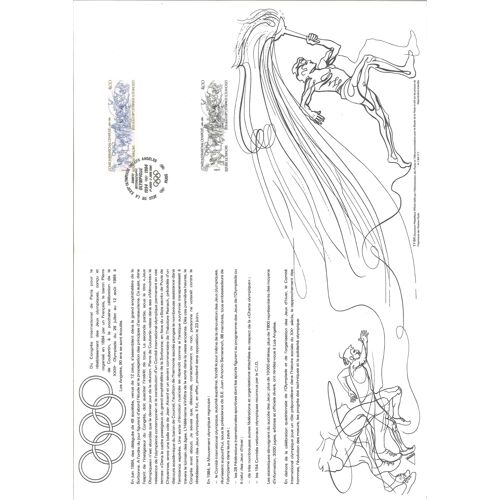 Document Philatelique Officiel N°17-84 - 90° Anniversaire Du C.I.O. - 13° Olympiade Los Angeles (N°2314 Yvert Et Tellier)