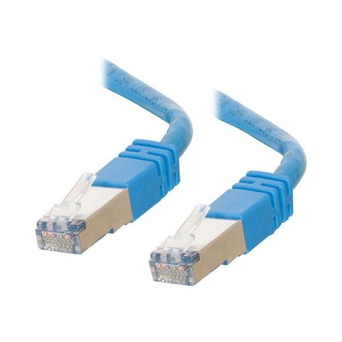 C2G Cat5e Booted Shielded (STP) Network Patch Cable - Cordon de raccordement - RJ-45 (M) pour RJ-45 (M) - 1 m - STP - CAT 5e - moulé - bleu