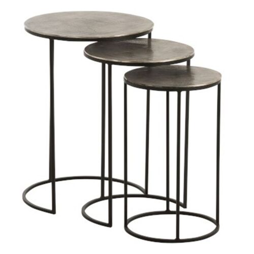 Lot de 3 Tables Gigognes Design "Roday" 60cm Noir