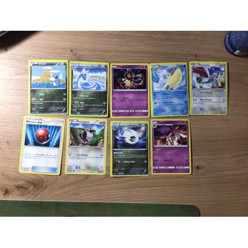 Dratini En ( Anglaise ) 49/108 + Dragonair En 50/108 + Tutafeh 99/214 +Pelipper En 19/108 + Skarmory En 69/108 +Mémoire Ball 191/236 + Poichigeon 14/30 + Shelgon En 56/108 +Sepiatroce 51/131