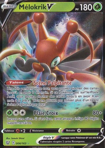 Carte Pokemon - Mélokrik V - 006/163 - Ultra-Rare - Épée Et Bouclier 5 - Styles De Combat