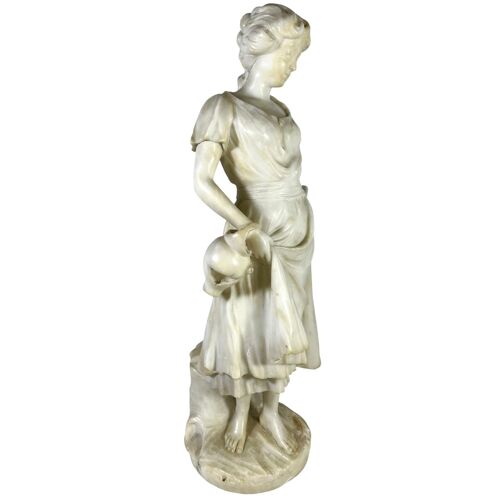 Luca madrassi sculpture en marbre femme à la cruche 