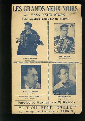 Partition Ancienne Les Grands Yeux Noirs - Valse Populaire