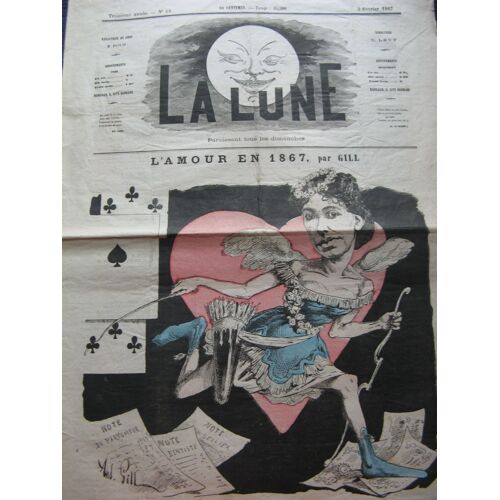 La Lune N° 48 Janvier 1867 - Caricature D'a. Gill "L' Amour En 1867" (Cora Pearl)