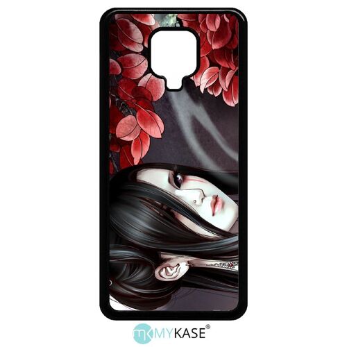 Coque xiaomi note 9s - manga geisha gothique - noir