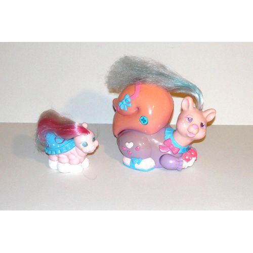Lot De 2 Figurine Escargot Keypers Et Baby Keypers Vintage 1987 Tonka 14cm Et 8cm