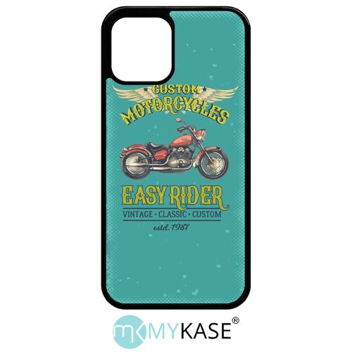Coque pour iphone 12 pro - moto rtro easy rider - noir