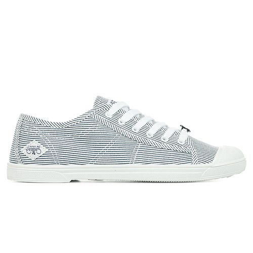 Le Temps Des Cerises Basket Basse Rayures Bleu Pour Basic Strip Shinny Bleu